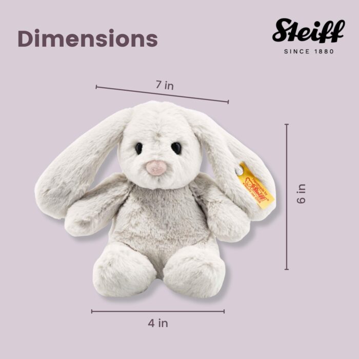 Steiff Hoppie Hase 18 cm hellgrau, Plüschtier Hase mit Schlappohren, Soft Cuddly Friends, flauschiges Stofftier zum Kuseln – Bild 2