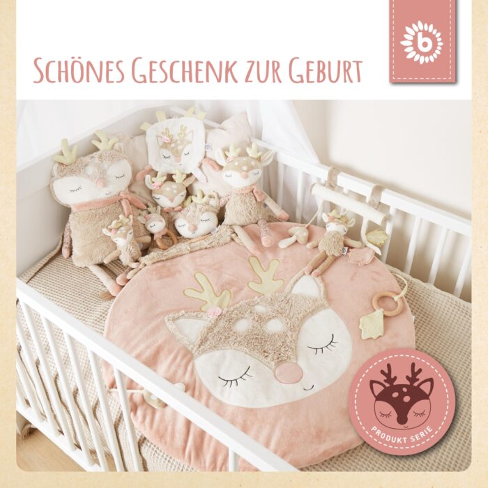 Bieco Kuscheltier Reh Ella mit Rassel | Baby Kuscheltier ab 0 Monate Stofftier Baby Plüschtier Reh r2 – Bild 3