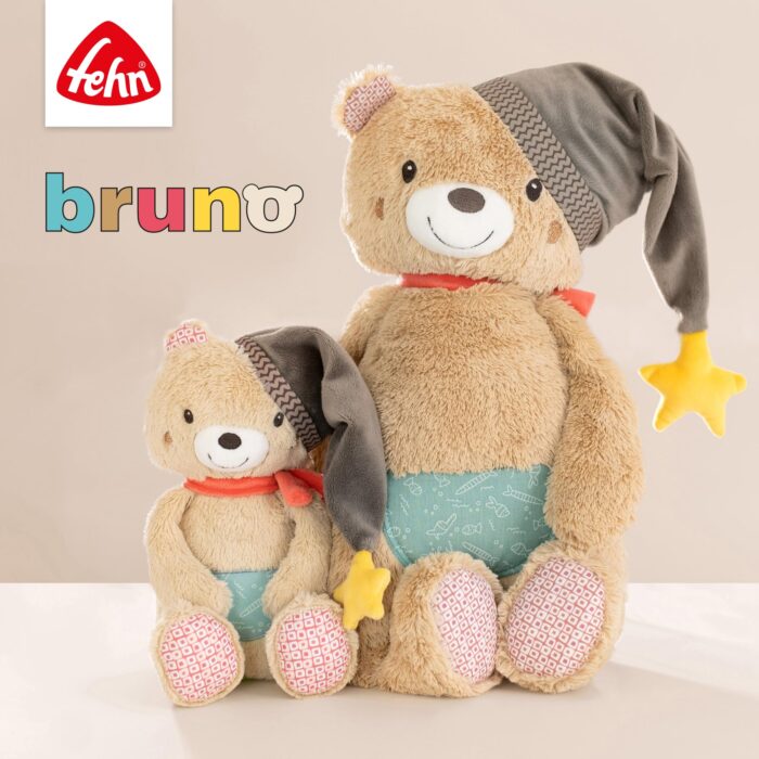 Fehn Kuscheltier Bär Bruno – Weicher Teddybär für Neugeborene als Einschlafhilfe - Stofftier zum Greifen, Fn – Bild 2