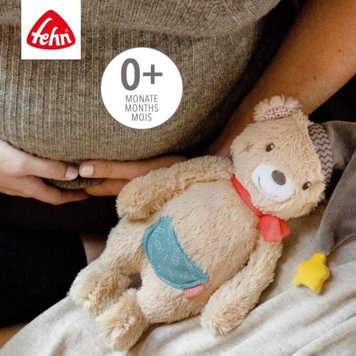 Fehn Kuscheltier Bär Bruno – Weicher Teddybär für Neugeborene als Einschlafhilfe - Stofftier zum Greifen, Fn – Bild 5